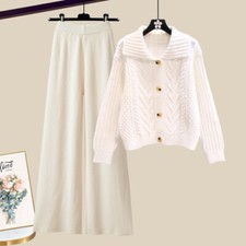 Autumn and Winter Suit New Women's Sweater Cardigans Knitted Pants Two-piece Set