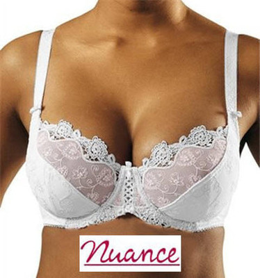 NEU: HÜBSCHER DIRNDL LOOK ! BÜGEL BH ZARTE SPITZE 80 F NUANCE weiss *685560
