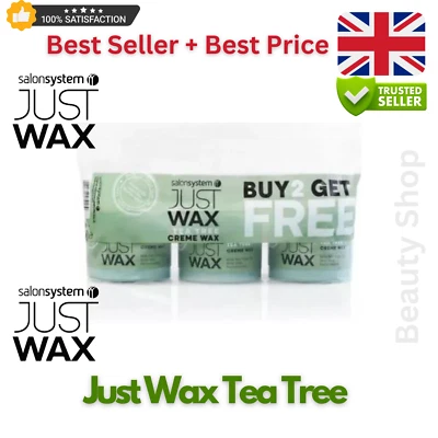 Salon System Just Wax Tea Tree Creme Wax 450g - Set of 3 - Free P&P
