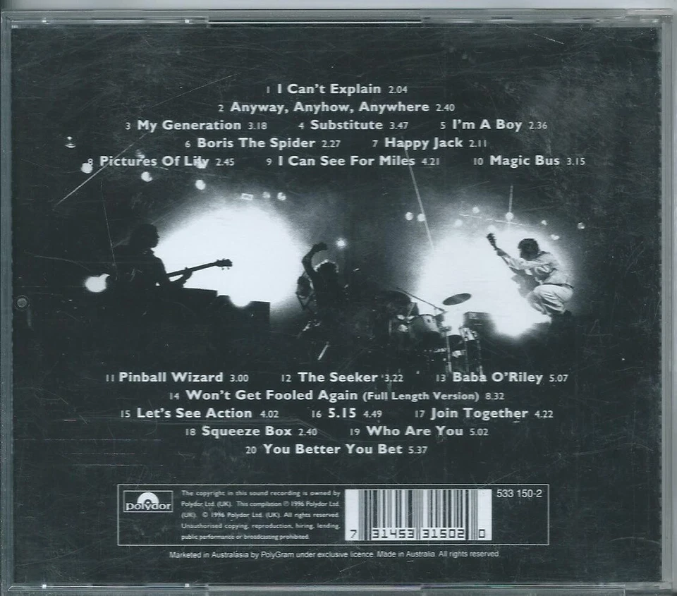 WHO, THE "MY GENERATION - THE BEST OF" 1996 COMPILATION CD ALBUM - Image 2 of 2