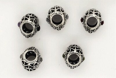 Pandora Signature Heart 925 791784 Birthstone Heart many slide