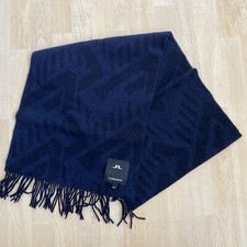 J. Lindeberg Men's JL Geo Wool Scarf FMAC07203 U133 Dark Gray One Size NEW