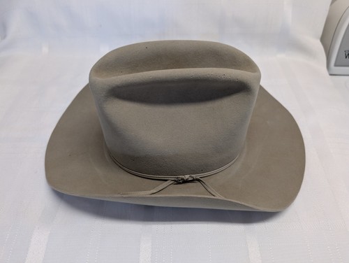 Orig. 1960s-70s Stetson 3X Beaver Cattleman Style Silver Belly Cowboy Hat 6 3/4 - Picture 2 of 16