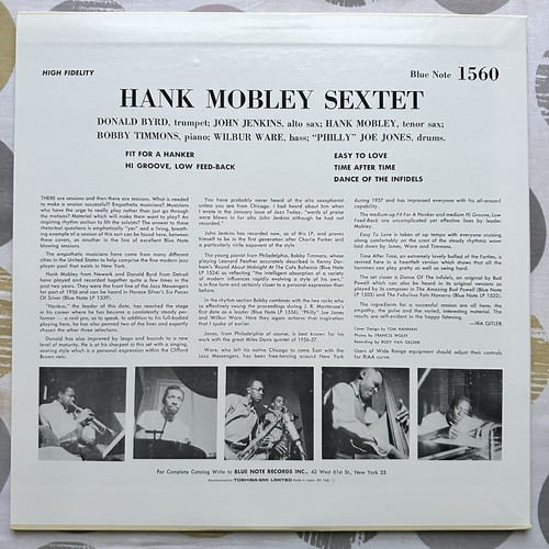 Hank Mobley Sextet – Hank Blue Note – BLP-1560 Japanese Reissue 1984 - Picture 2 of 7