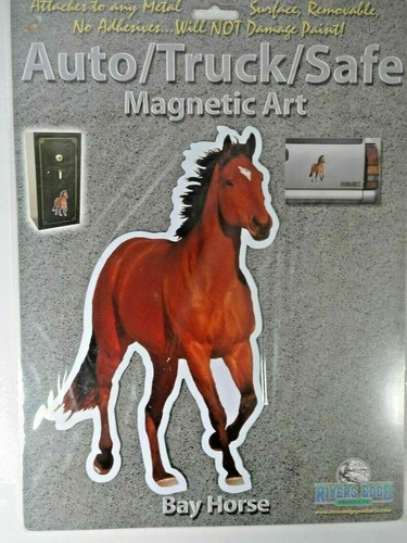 Rivers Edge Magnetic Bay Horse Truck Car Art Non-Adhesive Removable Gift NEW - Picture 2 of 2