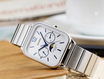Casio MTP-M305D-7A White Analog Moon Phase Classic Lunar Casio MTP-M305D-7A White Analog Moon Phase Classic Lunar