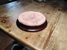 Ornament Base   Mahogany And Velvet Plinth  15cm