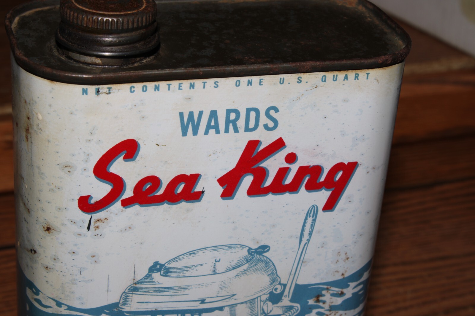 FULL Vintage WARDS SEA KING HYPOID GEAR OIL OUTBOARD MOTOR OIL