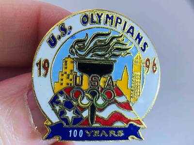 Olympic Games US Olympians 1996 Centennial Vintage Gold Tack Pin V-5512