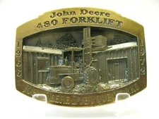 *John Deere 480 Forklift Fork Truck Belt Buckle Limited Ed 1997 Dubuque Works jd