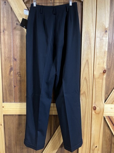 NWT Valerie Stevens Black Dress Pants Pure Wool Size 8 Pleated, Cuffed - Picture 5 of 10