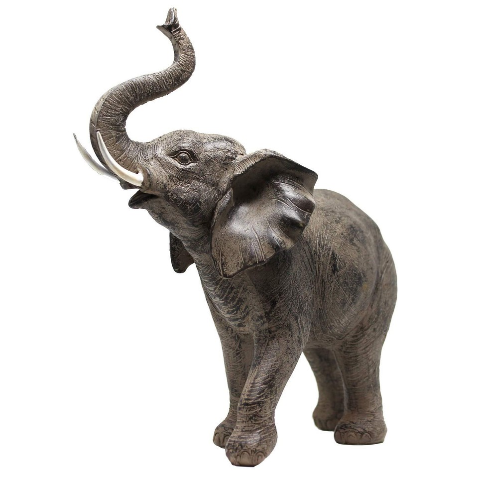 Large 13" African Elephant Statue Gifts for Women, Big Elephant Decor
