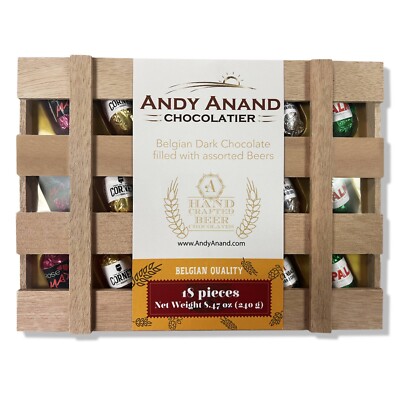 European Beer Flavored Dark Chocolate, Non alcoholic, Assortment - 18 Count