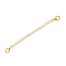 Gold Plated Sterling Silver Double Lobster Clasp Extender Connector 5" #51211