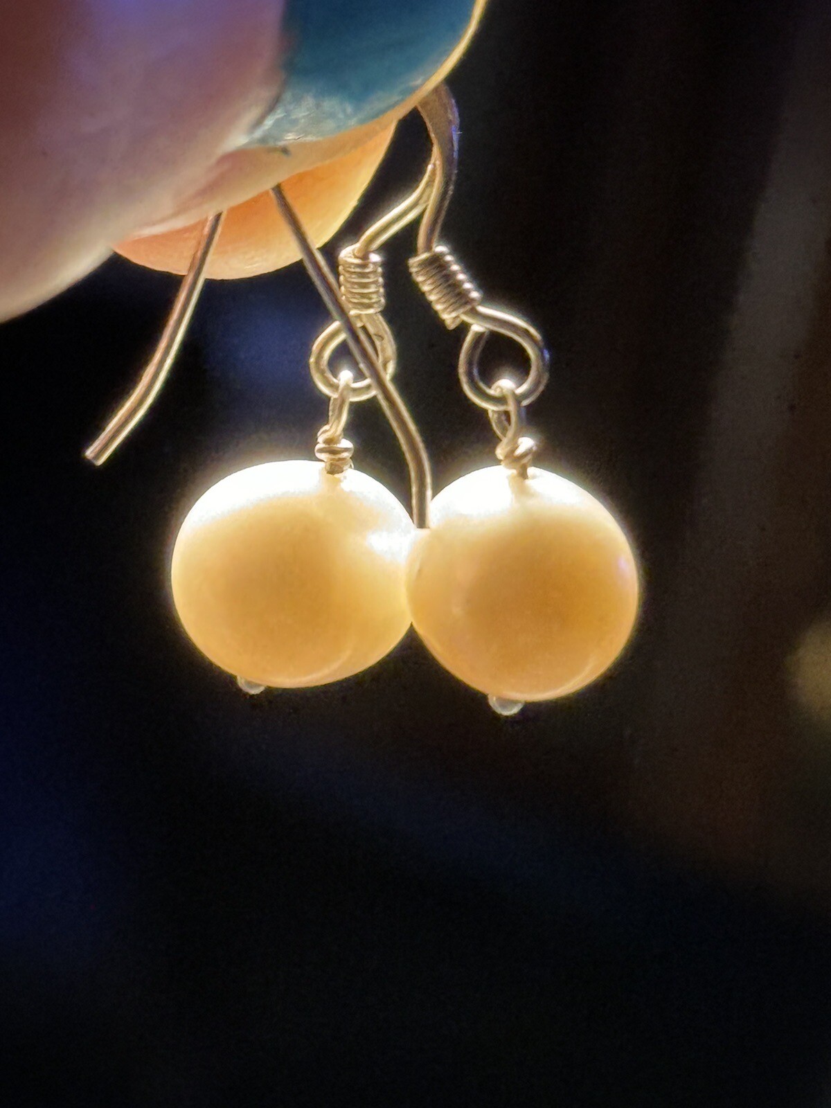 Single Pearl Dangle Sterling Silver Earrings Sing… - image 13