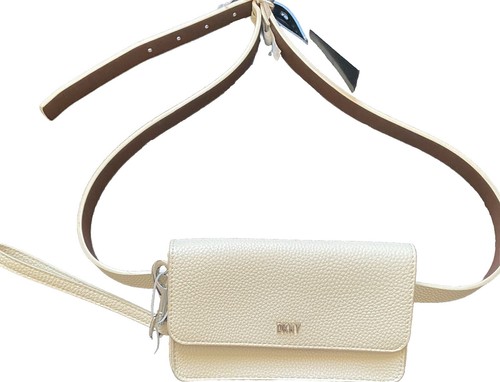 Original DKNY Wendegürtel Gürteltasche Bauchtasche weiß/off L/XFaux Leather Wristlet - Bild 5 von 5