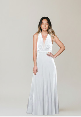 Revelry Dylan Pearl White Velvet Dress Petite Sz 2 NEW Wedding Prom Pageant
