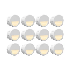 12 Pack Recessed Low Voltage Mini Size LED Step Riser Light, Φ1 Halfmoon Land...