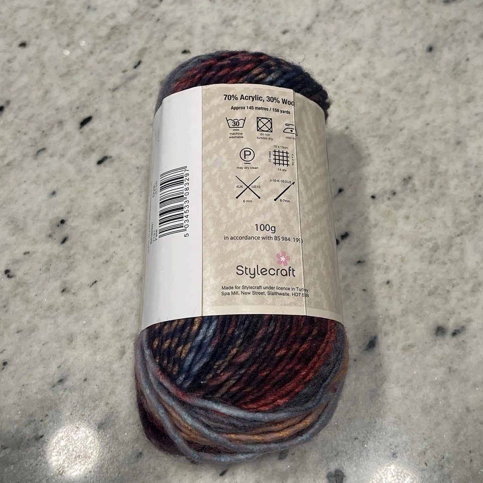 Lote de 2 hilos gruesos Stylecraft Carnaval tweed 7121 Fete 158 yardas mezcla de lana Foto 3 de 4