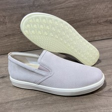 Ecco Womens Soft 7 Classic Gray Nubuck Leather Sneakers Loafers EU 41 US 10-10.5