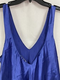 VTG 90&rsquo;s Val Mode Slip Dress Lingerie Nightgown Navy Blue Plunge Short Size L