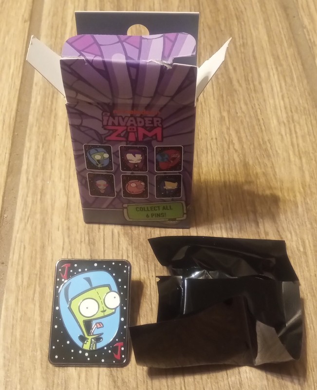 Invader Zim Playing Card Blind Box Enamel Pin, New Open Box - GIR