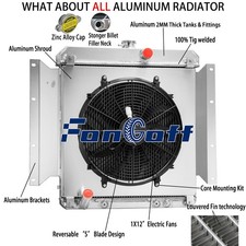 3 Row Radiatorshroud Fan For 1961-1969 65 Dodge D100 Pickup 2.8l 3.7l V8 Engine