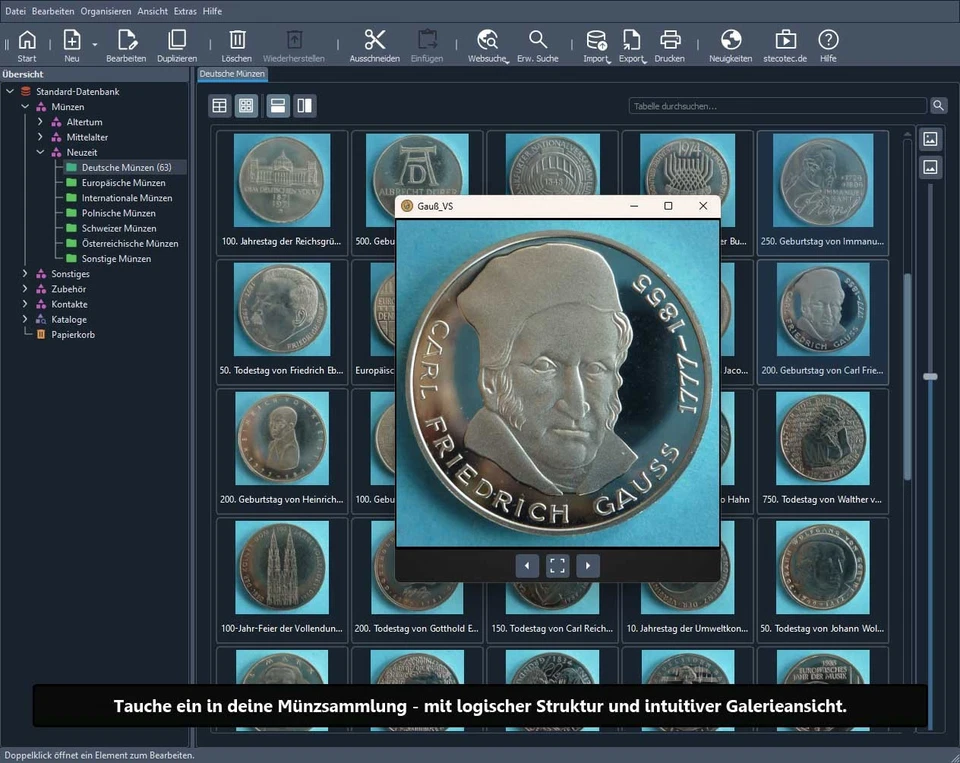 Stecotec Münzen-Verwaltung Pro 3 [CD-ROM] Profi-Software f. Sammler - Programm - Bild 2 von 4