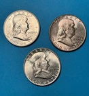 1950 D & P Franklin Half Dollars 90% Silver