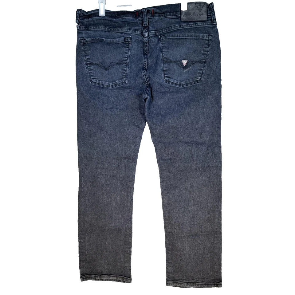 Pantalones de mezclilla Guess Jeans para hombre 36x30 negros grises Lincoln ajustados rectos de 5 bolsillos Foto 2 de 4