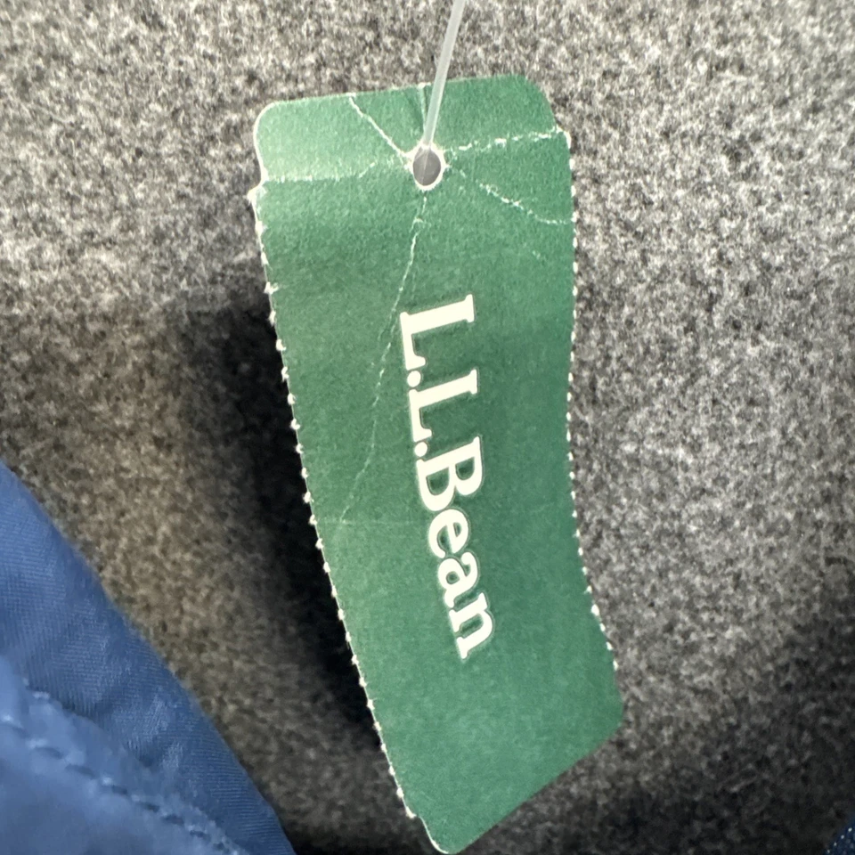 NEW LL Bean Warm Up Jacket Men Small Blue Full Zip Hooded Fleece Waterproof Rain - Image 2 of 4