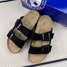 Birkenstock Arizona Black Suede Soft Leather Men's and Women's Sandals