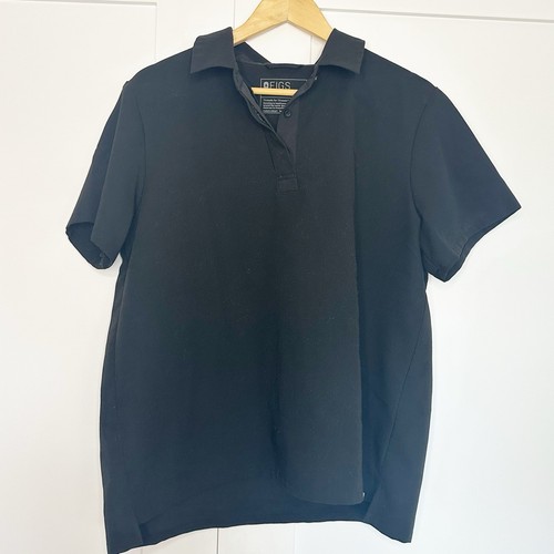 2pc Figs Technical Collection Black Scrub Set Top Pants XL Xtra Large medical - Picture 2 of 14
