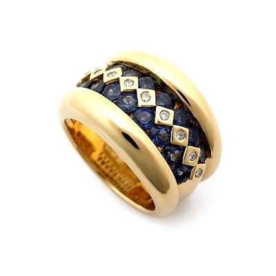 Poiray Ring sapphire diamond K18YG P0032668