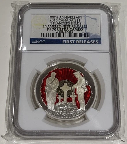 Canada 100th Anniversary 2015 $1 Silver Coin In Flanders Fields NGC PF-70 UC RCM