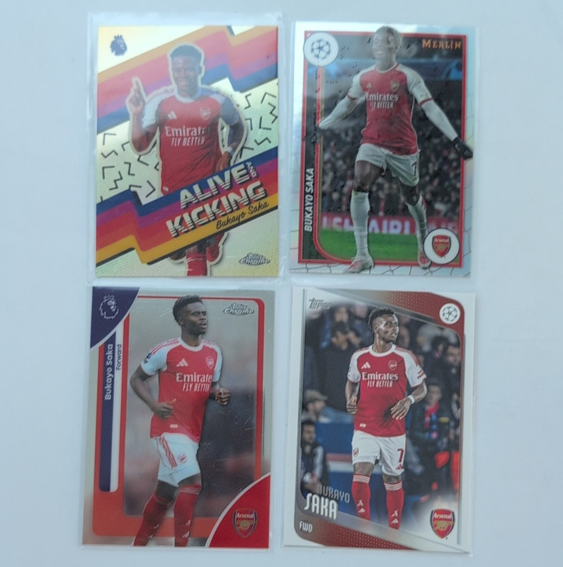 Topps UEFA Champions League Card Lot Bukayo Saka Arsenal Topps Chrome Merlin 4