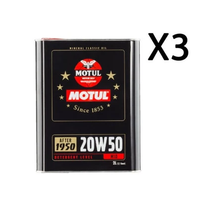 6 Litres Motul Classic Oil 20W50 Huile Minérale pour Voiture Historiques Du 1950 - Photo 1/4