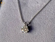 1CTT W GRA Certified Moissanite Solitaire Pendant Necklace 925 Silver Gift