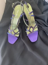 Vintage Miu Miu Heels Size 37 Purple Blue Green Metallic Shine