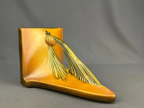 Vtg. Roseville Pine Cone 1936 Art Deco Pottery Wall Shelf / Sconce;  Nr. Mint