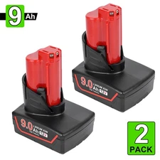 2Pack 9.0Ah Battery For Milwaukee for M12 LITHIUM Extended Capacity 48-11-2460