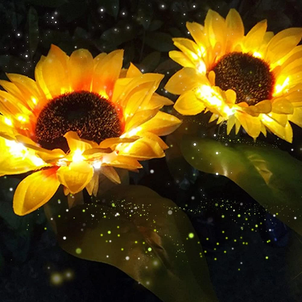 Solar Lights Outdoor, LED Sunflower Path Lights Decorative, Waterproof Garden...