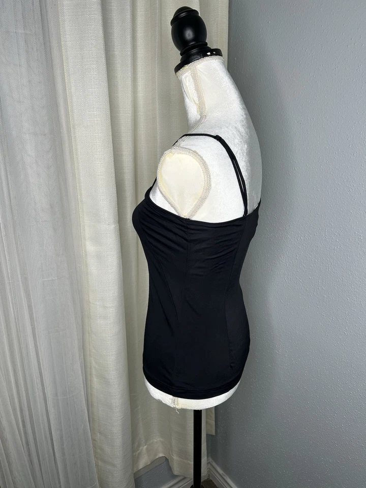 Akris Punto Women's Black Solid Sleeveless Spaghetti Strap Tank Top Size 4 - Image 3 of 4