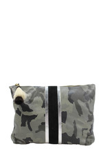 Kempton Womens Camouflage Zip Up Pouch Clutch Bag Gray