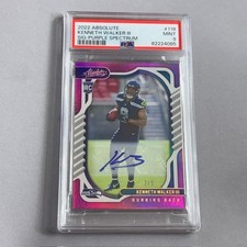 Kenneth Walker III Auto Rookie RC /5 Purple Spectrum 2022 Absolute PSA 9 sp RARE