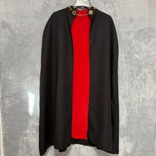 Vintage Knights Of Columbus Ceremonial Cape Cloak Black/Red The English Company