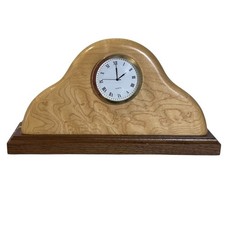 Handmade Wood Desk Clock hand carved crafted ...