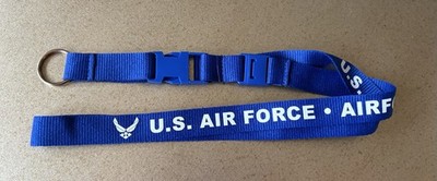 U.S. Air Force Special Ops Breakaway Lanyard with Metal Key Ring - Blue - NEW