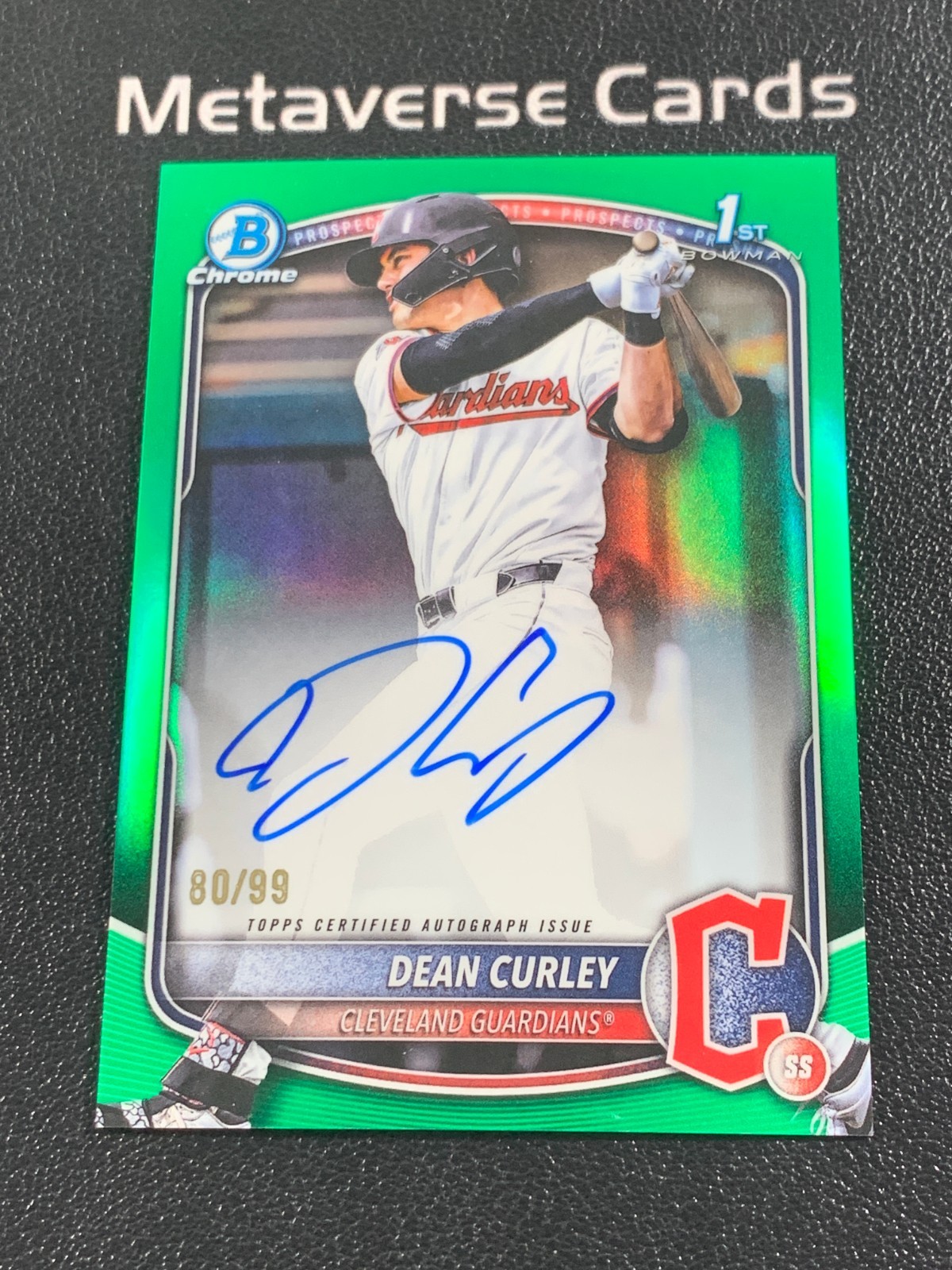 2025 Bowman Draft Chrome Dean Curley 1st Bowman Green Refractor Auto /99