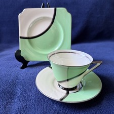 Royal Doulton De Luxe V1284 Vintage 1930s Art Deco Tea Trio Cup Saucer Plate